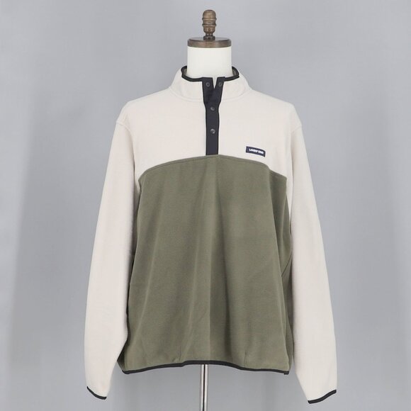 NWT LANDS' END Men's Heritage Fleece Pullover Oeko-Tex Forest Moss Green Size XL - Picture 3 of 10